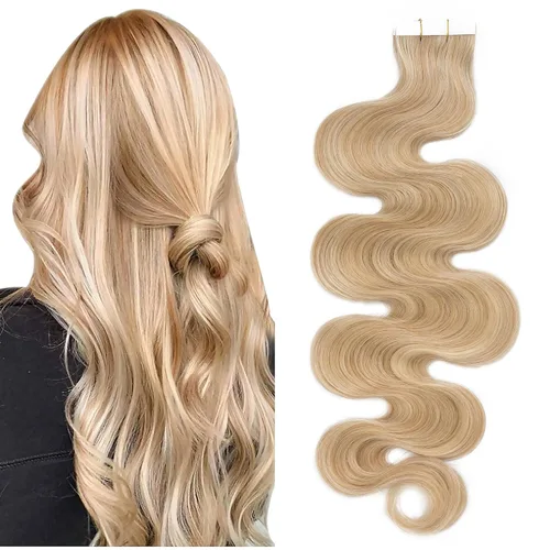 Miniatura 22 de Extensiones de cabello Sego, cabello humano estilo remy, con cinta adhesiva, lacio, cinta adhesiva de entramado tipo piel, sin costuras, invisible