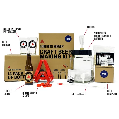 Miniatura 2 de Northern Brewer - Set de regalo todo incluido Kit de inicio de elaboración casera de 1 galón con receta (Kama Citra IPA)