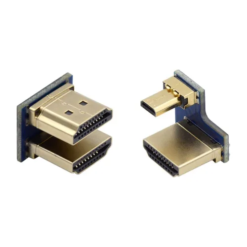 chenyang Paquete de 2 conectores HDMI a HDMI/Micro HDMI en ángulo de 180 grados para Raspberry PI 3B/3B+/4B