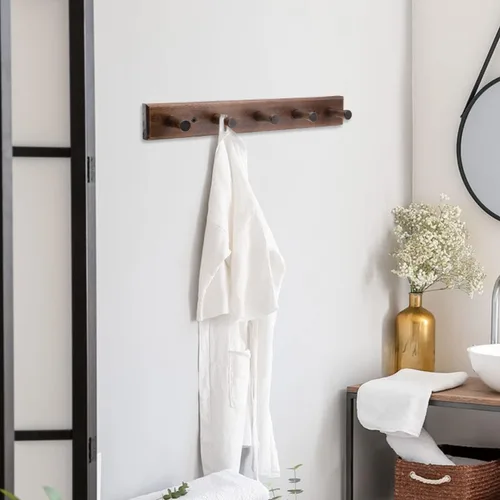 Miniatura 5 de Percha de madera para sombreros, perchero de baño, ganchos de madera para colgar abrigos, toallas, bolsos, batas