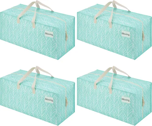 Miniatura 55 de VENO Paquete de 2 bolsas de mudanza, correas de mochila, mudanza, cajas de almacenamiento universitario, con tapas, resistentes, extragrandes, asas