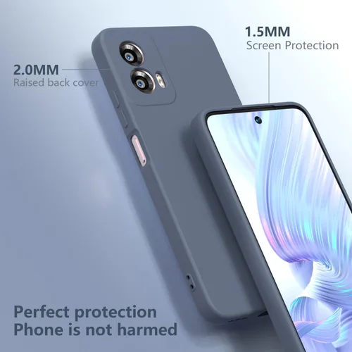 Miniatura 3 de Funda Moto G Power 5G 2024, silicona líquida, delgada, suave, TPU Fit, protección de cuerpo completo, a prueba de golpes, para G Power 2024 5G (gris)