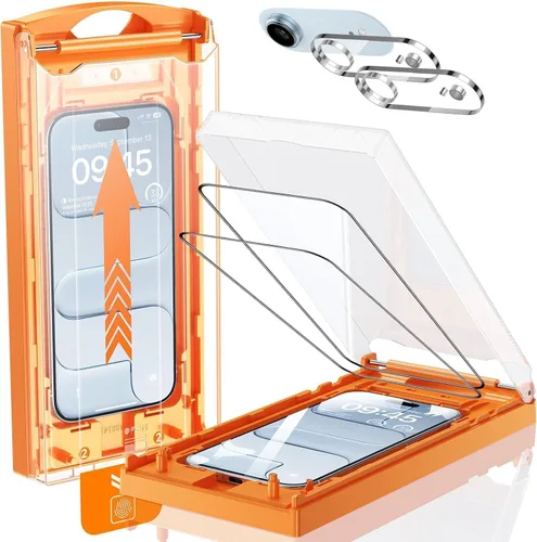 Miniatura 10 de MRGLAS TOP 9H+ Vidrio 2+2 Packs para iPhone 17 Pro Max Protector de Pantalla con Protector de Lente de Cámara [Sin Burbujas][Protección Militar 10X]