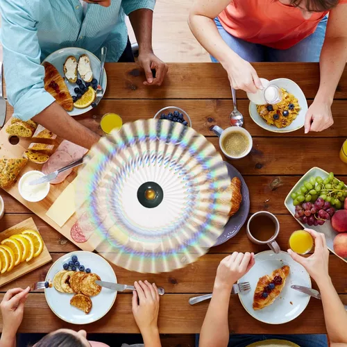 Miniatura 9 de 4 ventiladores de comida para mesas recargables, giratorio retráctil para comidas de interior, picnic, fiesta (negro)