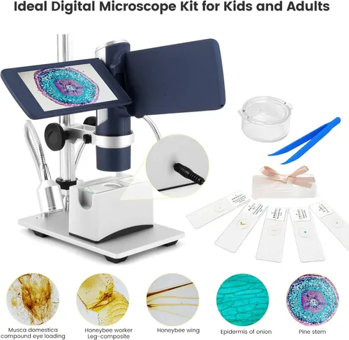 Miniatura 8 de Andonstar AD203S Microscopio Digital HDMI para Monedas con Errores con Soporte de Metal, Kit de Microscopio USB Portátil de Mano para Niños