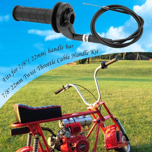 Miniatura 7 de Empuñaduras y cable del acelerador para ATV Quad Pit / Dirt Bike Baja Mini Bike Mb165 Mb200 196cc 200cc Doodlebug Bike Compatible con barra de 22mm