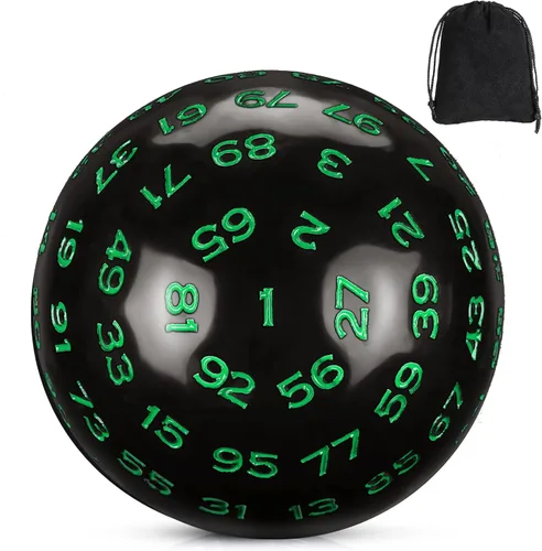 Miniatura 7 de Sumind Dados poliédricos de 100 caras individuales D100 de 1.772 in, cubo de 100 caras con bolsa negra para juegos de rol DND RPG MTG, suministros