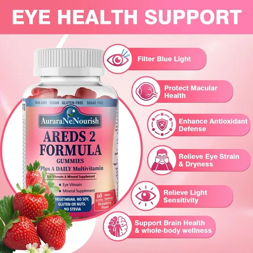 Miniatura 3 de Areds 2 + Fórmula avanzada para MacularHealth, suplemento de vitaminas y minerales 22 en 1 con zeaxantina, zinc y vitamina C que apoya la tensión