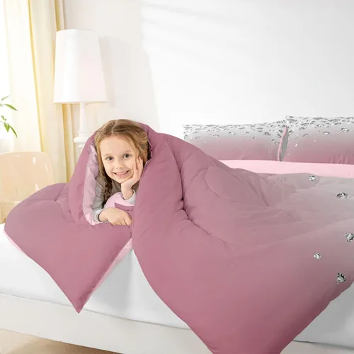 Miniatura 5 de Erosebridal Juego de edredón de color degradado morado, juego de ropa de cama de tamaño individual, moderno, abstracto, para adultos, mujeres