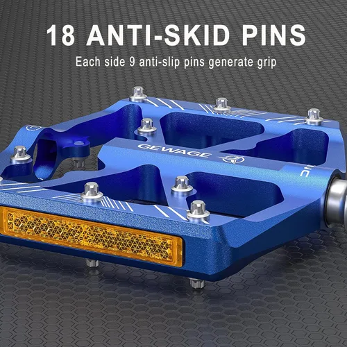 Miniatura 6 de Pedales de bicicleta de 9/16 pulgadas, pedales de bicicleta con reflectores, 3 rodamientos sellados, pedales de plataforma ancha para bicicleta