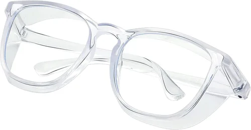Miniatura 35 de Gafas de seguridad para enfermeras, gafas protectoras – Antivaho marco cuadrado elegante gafas transparentes para mujeres y hombres C16-negro Gery