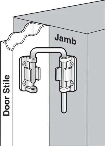 Miniatura 3 de Prime-Line S 4378 Cerradura de bucle para puerta corredera, 1-7/16 pulgadas, construcción fundida, niquelado (paquete individual)