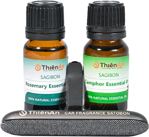 THIEN AN - Juego de ambientadores para automóvil, aroma a romero y eucalipto, fragancia natural para automóvil con difusor de automóvil (0.3 onzas