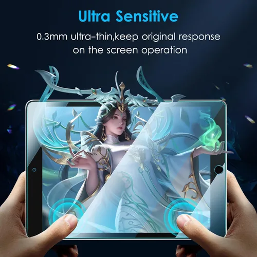 Miniatura 4 de DTTO Protector de pantalla para iPad de 6ª/5ª generación, modelo 2018/2017 de 9.7 pulgadas, protector de película de vidrio templado para iPad