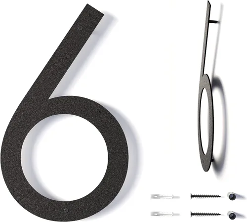 Números de casa flotantes modernos de 12 pulgadas para exteriores | Números de casa de metal grandes para exteriores | Números de dirección de casa