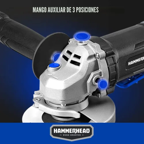 Miniatura 4 de Hammerhead Amoladora angular de 6 amperios de 4-1/2 pulgadas con muela abrasiva de 3 piezas - HAAG060
