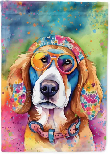Miniatura 96 de Caroline's Treasures DAC2448GF - Bandera de jardín con diseño de perro afgano hippie Dawg, bandera decorativa para patio exterior, patio, obras