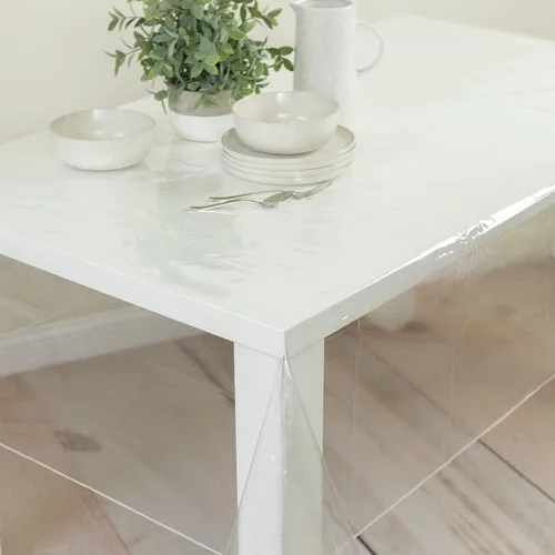 Miniatura 7 de Benson Mills - Mantel de plástico transparente resistente, 100% impermeable y a prueba de derrames de aceite, de PVC de vinilo, cuadrado, para mesas