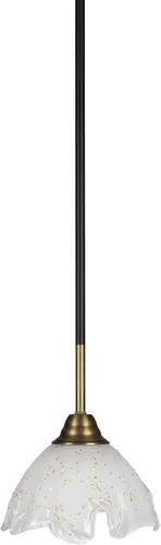 Miniatura 307 de Toltec Lighting Paramount - Mini colgante de 1 luz en acabado negro mate con cristal de arte perla de 7 pulgadas y estilo negro