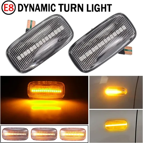 Miniatura 2 de Para Nissan Skyline R34 Almera N15 N16 Pulsar Maxima QX Sunny G10 Primera P11 P12 - Marcador lateral dinámico LED para coche (transparente)