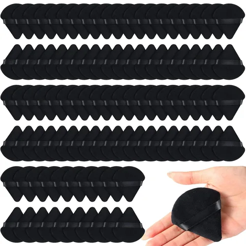 Meanplan 100 esponjas de maquillaje suaves triangulares para la cara, esponjas de maquillaje suaves para terciopelo suelto, base cosmética, esponja