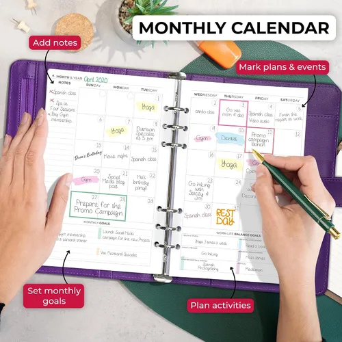 Miniatura 4 de Clever Fox Carpeta de agenda semanal, Agenda para fijar objetivos para administración del tiempo y tareas semanales, Organizador del trabajo y vida