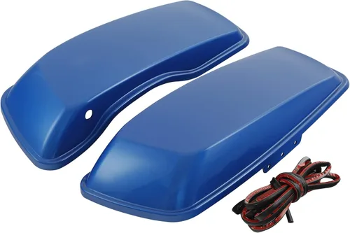 Miniatura 11 de TCT-MOTORPARTS Alforjas de mezclilla negra con tapas, bocina de 5 x 7 pulgadas, rejillas para Harley Street Glide Road King Road Glide Ultra Limited