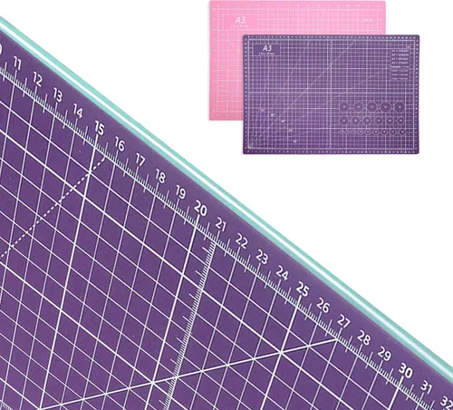 Miniatura 4 de TCAIRG Tapete de corte autocurable de 18 x 12 pulgadas, antideslizante, de PVC de doble cara, 5 capas A3, tapete giratorio para manualidades