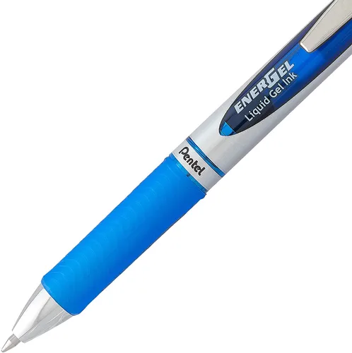 Miniatura 2 de Pluma retráctil Pentel EnerGel RTX, de lujo, con gel líquido, 0.7mm, trazo medio, punta fina, color azul, paquete de 6