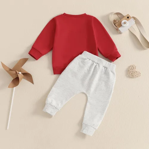 Miniatura 146 de BemeyourBBs Conjunto divertido de sudadera y pantalones de manga larga con letras divertidas para bebé niño y niño