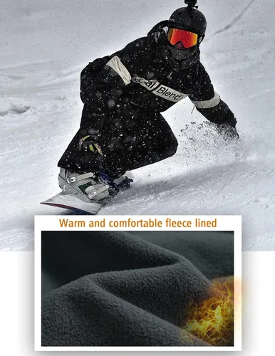 Miniatura 9 de KELOIFUT Men's Snow Ski Waterproof Hiking Pants Fleece Lined Softshell Insulated Snowboard Outdoor Work Zipper Bottom Leg