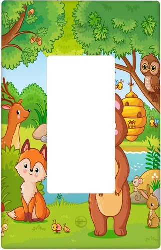 Miniatura 17 de Arctic Animals - Placa de interruptor de luz de 1 banda, lindo sello de dibujos animados, pingüino, oso polar, placa de pared individual basculante