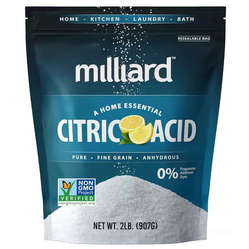 Ácido cítrico Milliard, 2 libras, grado 100 % puro para alimentos, sin OMG (2 libras)