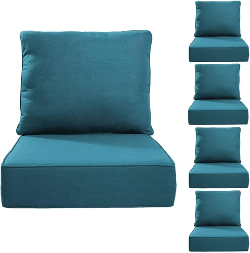 Miniatura 24 de Rilyson Cojines de patio para muebles de exterior, 22 x 24 pulgadas, respaldo alto y asiento profundo, cojín de exterior para sillas de patio, sofá