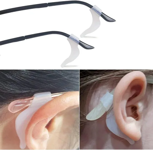 Miniatura 4 de YINGFENG 22 pares de soporte antideslizante de silicona blanca para lentes con caja de almacenamiento, soporte para gafas, gancho antideslizante