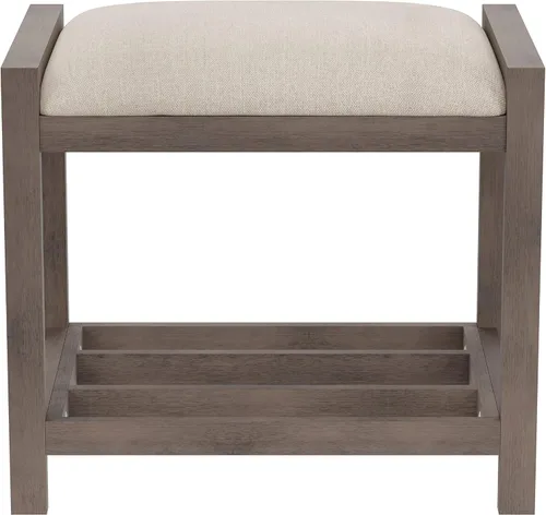 Miniatura 7 de Hillsdale Muebles Amelia - Taburete de tocador, gris antiguo