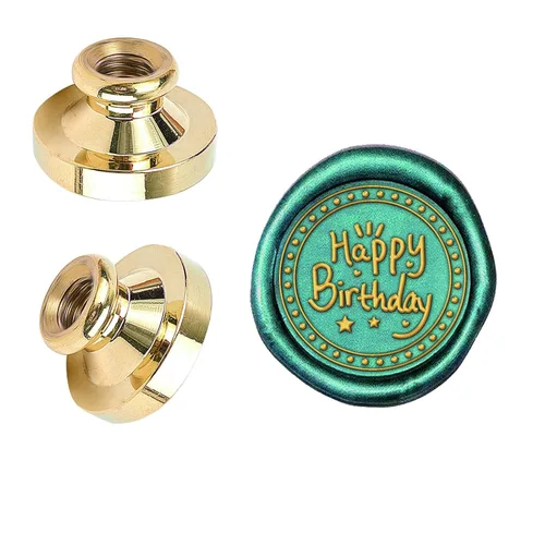 Miniatura 8 de SUPERDANT Cabezal de sello de cera de 0.98 pulgadas, cabeza de latón de repuesto, tema de Acción de Gracias, sello de sellado retro, cera
