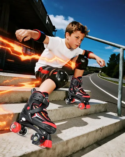 Miniatura 8 de NEMONE - Patines de sirena con ruedas iluminadas y 4 tamaños ajustables para niñas, azul y morado, para niños pequeños, para principiantes, de F