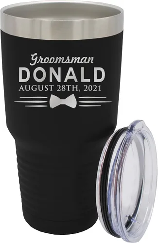 Miniatura 31 de Vaso de padrinos de boda grabado personalizado, taza de acero inoxidable aislada personalizada para padrino de boda, despedida de soltero, boda