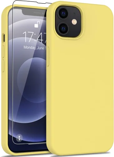 Miniatura 85 de bemal Funda para iPhone 14 Pro con protector de pantalla, silicona líquida de ajuste delgado, forro de microfibra suave, diseñada para mujeres