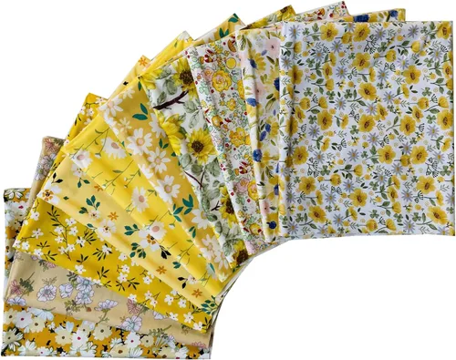 Miniatura 12 de 18" x 22" Fat Quarters Quilting Cotton Fabric Bundles for Sewing, 10 PCS Black&White Floral