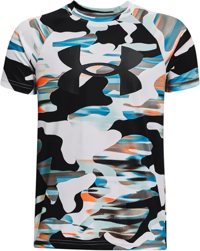 Under Armour Tech - Camiseta de manga corta con logotipo estampado grande para niños