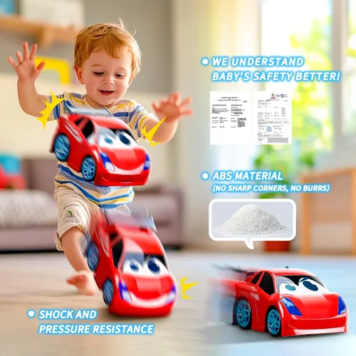 AEROQUEST Coche de control remoto, juguete de coche RC con luces y sonidos para niños, niñas y niños pequeños de 1-3, 2-4, 4-7 y 3 años Rojo