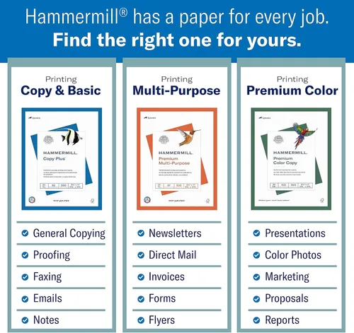 Miniatura 4 de Hammermill Cartulina, copia a color premium, 60 libras, 8.5 x 11-100 brillante, hecha en los Estados Unidos, 122549R, blanco, 1 paquete (250 hojas)