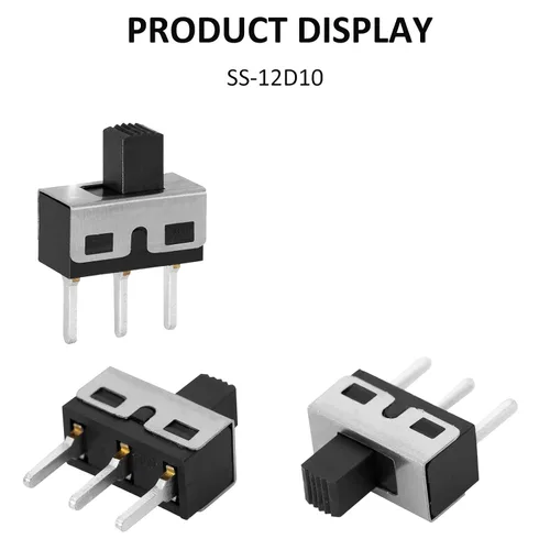 Miniatura 2 de Interruptor deslizante Montaje en panel 3 Pasador de soldadura ON/OFF 2 Posiciones 50Pcs