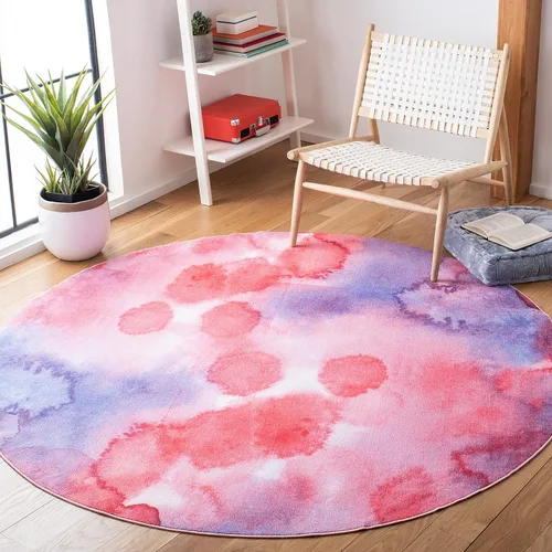 Miniatura 6 de SAFAVIEH Colección de pinceles de pintura para alfombras lavables, alfombra de 2 pies 2 pulgadas x 8 pies, fucsia y lavanda, antideslizante y fácil