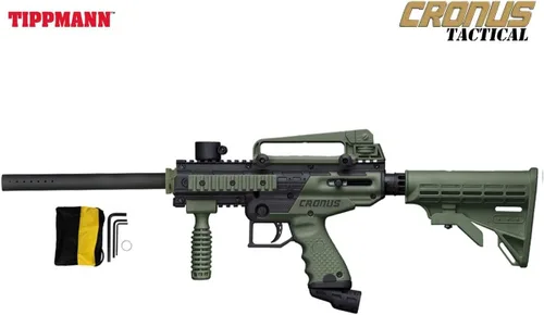 Miniatura 7 de Maddog Tippmann Cronus Tactical Paintball Gun Marker and Bronze Accessory Starter Package Comes with Marker, Anti-Fog Mask, Hopper, Harness, Pods