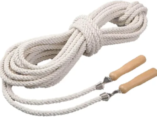 Miniatura 7 de ACEONE - Cuerda de saltar larga, cuerda de saltar multijugador con mango de madera para niños y adultos, cuerda de salto para grupo