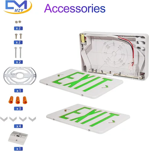 Miniatura 3 de CM MZY Señal de salida verde, señal LED de salida de emergencia con batería de respaldo, certificado UL, estándares estadounidenses, luces de salida