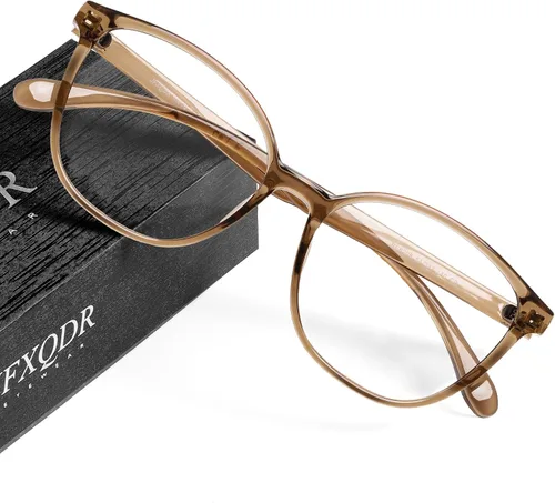 Lentes de mujer con bloqueo de luz azul, lentes para computadora y juegos, con armazón TR90, antifatiga ocular y antirreflejantes UV RF6208 Marrón